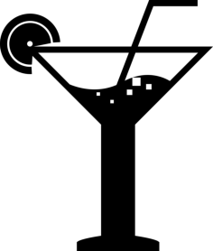 Cocktail With A Straw And Slice Of Lemon Outline Svg Vector, Free Vectors File
